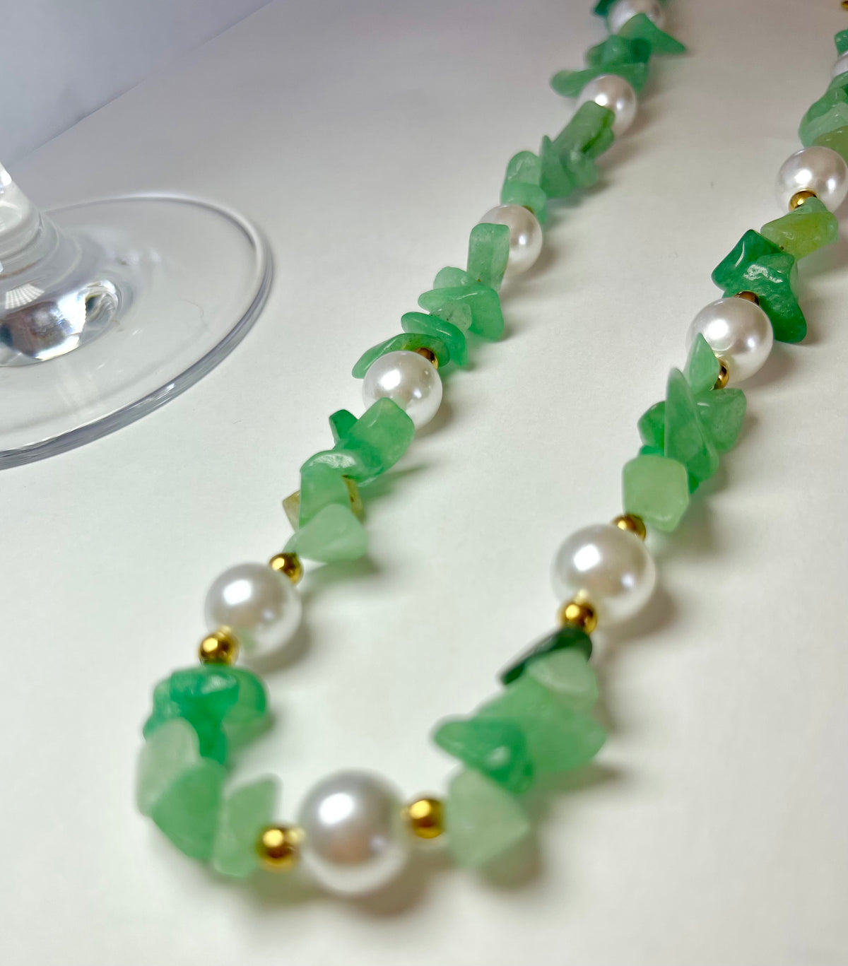 Collier Isaure Aventurine verte