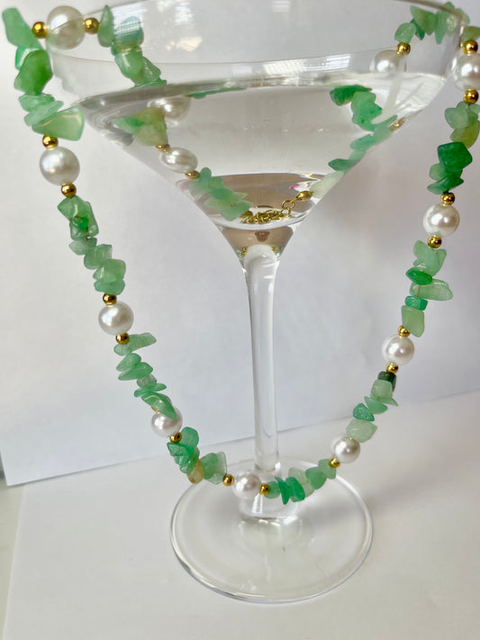 Collier Isaure Aventurine verte