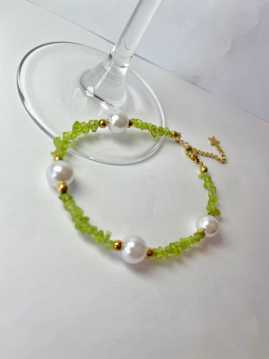 Bracelet Agathe en péridot