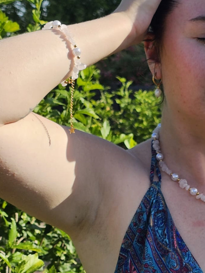 Collier Rachel quartz rose