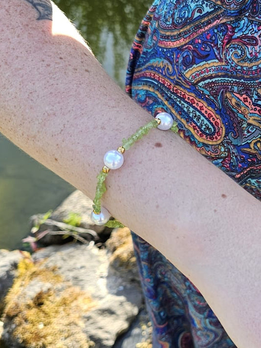 Bracelet Agathe en péridot