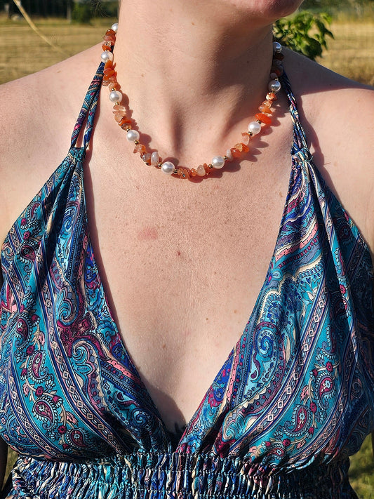 Collier Angèle cornaline